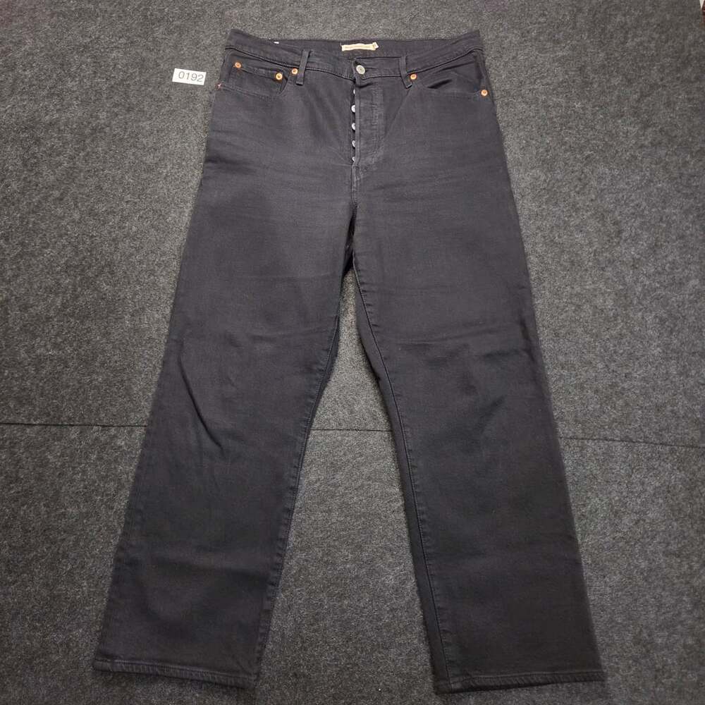 Levi's Ribcage Straight Ankle Jeans Black Size 32
